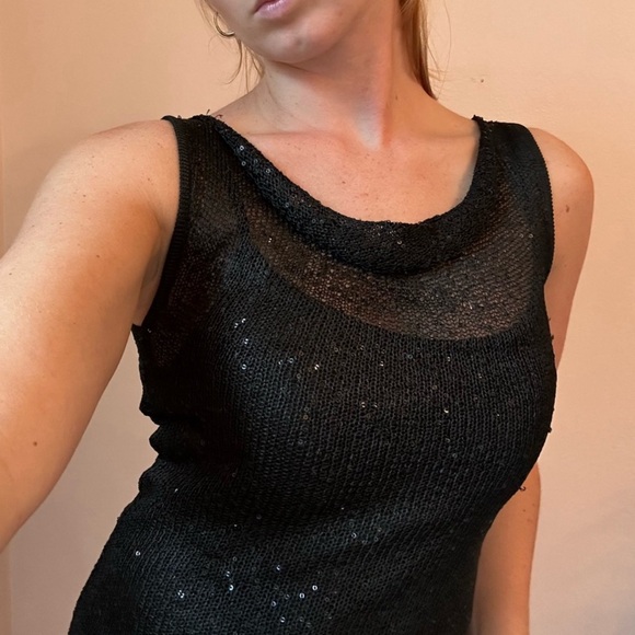 Sequin Knit Dress with Slip - Picture 8 of 10